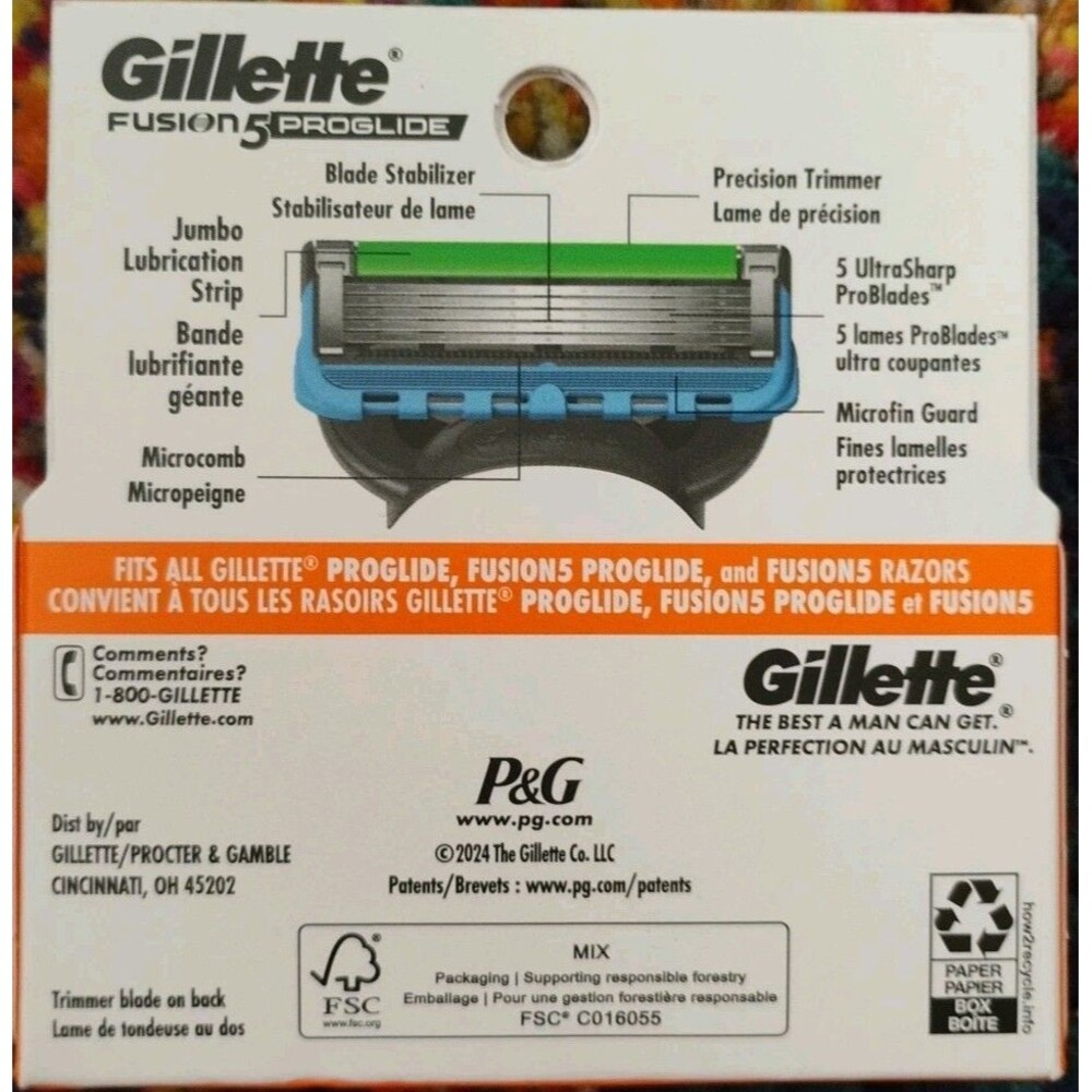 3 Gillette Fusion 5 Proglide Blade Refills - 12 Cartridges Total - Picture 2 of 2